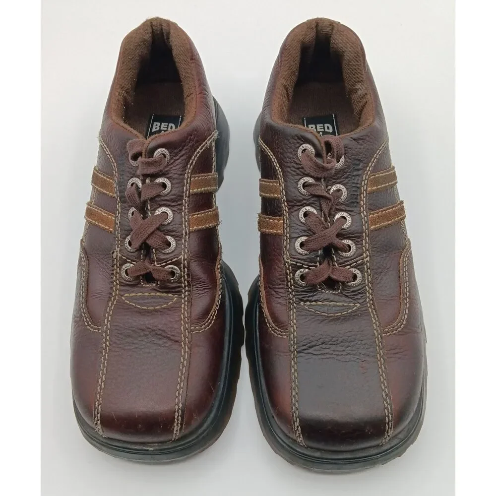 Bed Stu Loafers Shoes Men 9 Brown Leather Lug Sole Oxford Heritage Grunge 90s